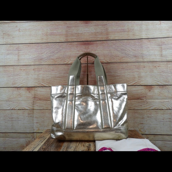 Tory Burch Leather Ella Tote in gold leather - Picture 2 of 8
